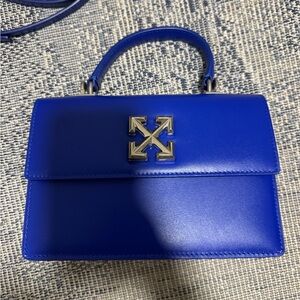 Off White Jitney 1.4 Bag Leather Blue